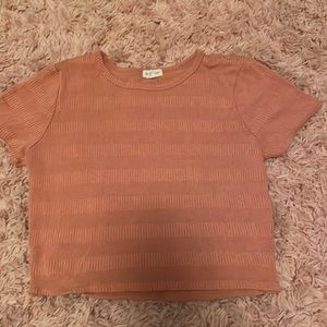 Light pink stripped crop top